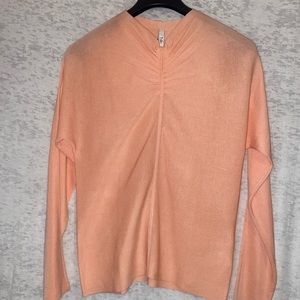 Tibi V neck Ruched Detail Long Sleeve Top Size M